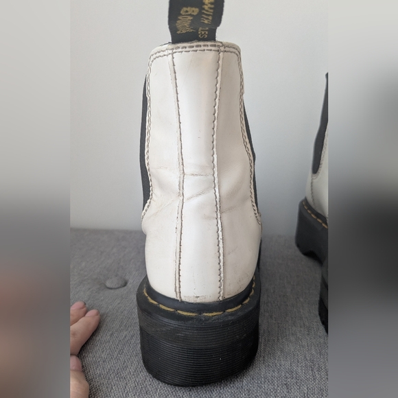 Dr Martens sz 8M 9W white leather platform chelsea boots - Air Wair - Picture 7 of 16